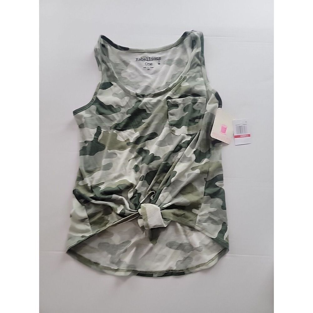 Rebellious One‎ Camo Tank Top Extra Small Green